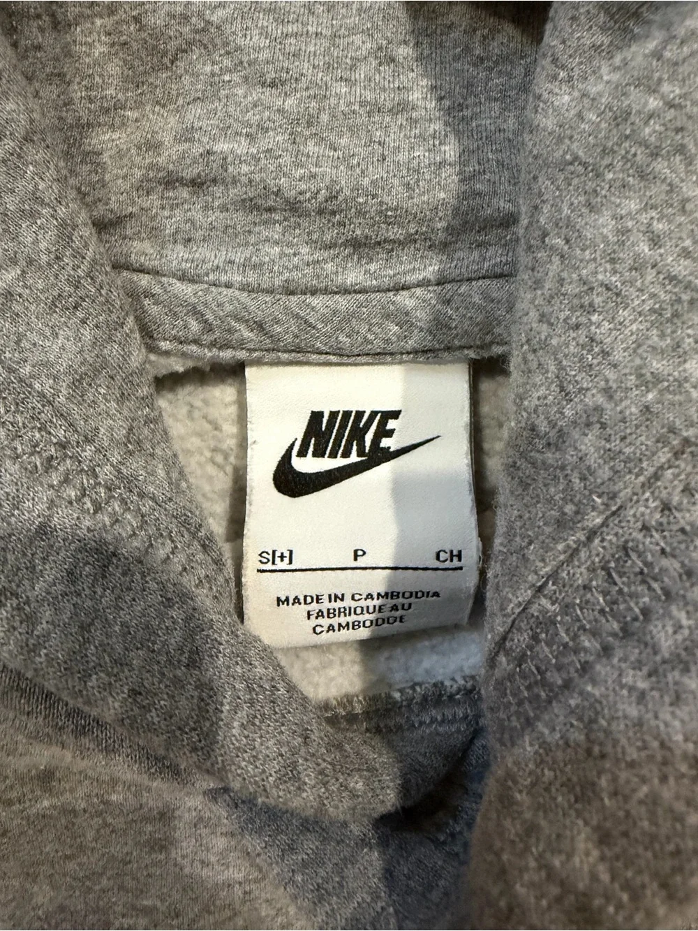 Nike Youth Gray Pullover Hoodie with White Logo